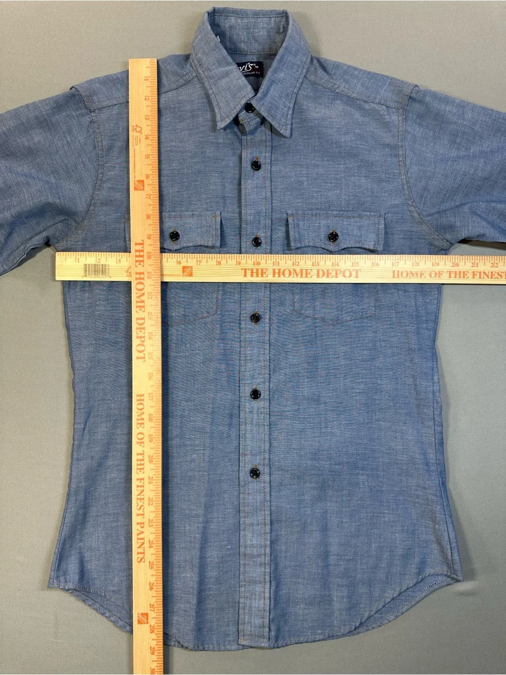 VINTAGE 70s Levi's Orange Tab Chambray Button Up Western Shirt - Mens Medium